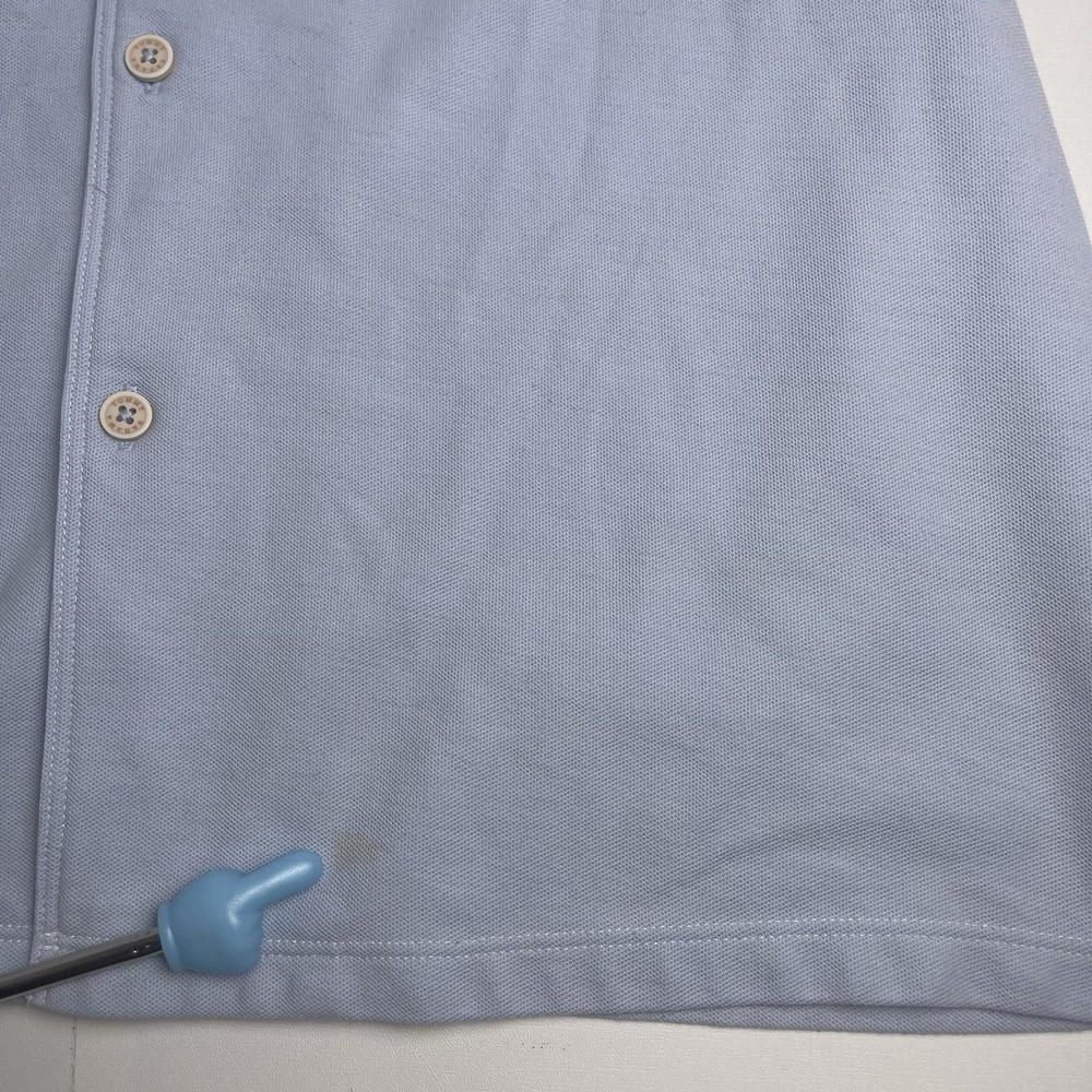 Tommy Bahama Island Zone Medium Blue Supima Camp Loop Collar 37.5 Technology - Picture 12 of 13